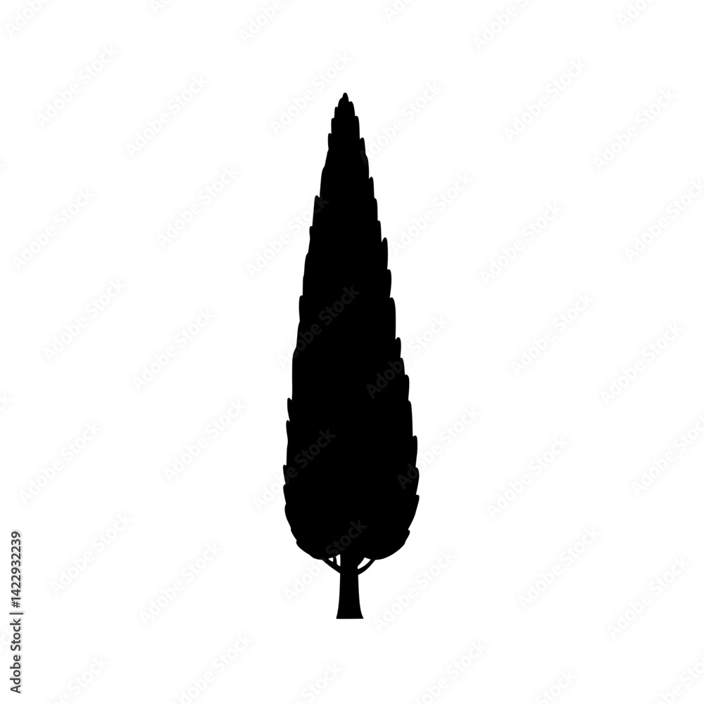Ταπετσαρία Cypress silhouette: A majestic cypress tree stands tall in silhouette, embodying the strength and tranquility of nature