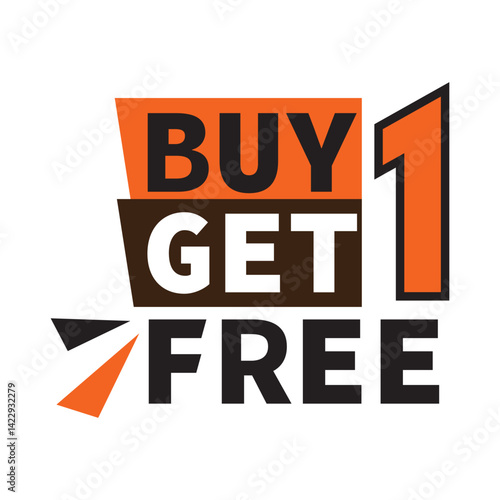 Buy 1 get 1 free vector template design icon. Buy one get one sticker, tag, banner, poster.