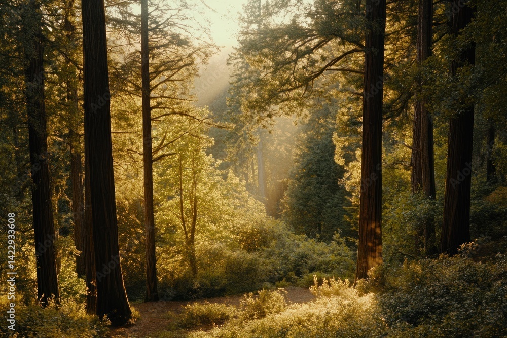 Mystical forest trees sunlight nature. Mystical forest trees sunlight nature.