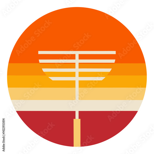 touchdown goalpost with retro stripes and sunset t shirt design
