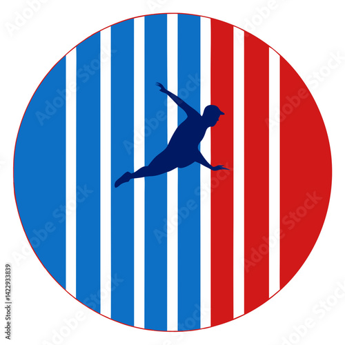 vertical stripes and airborne skater silhouette t shirt design
