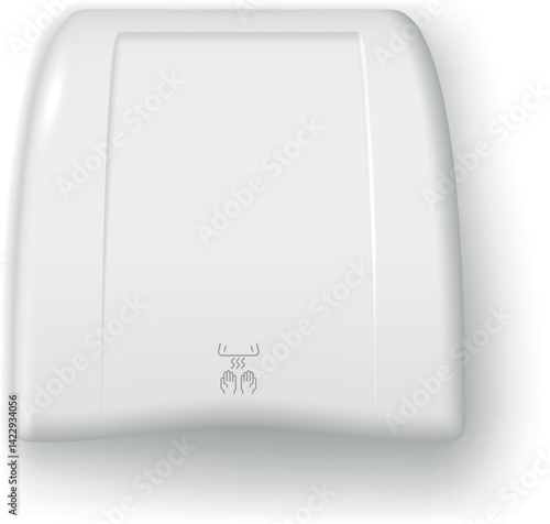 Hand dryer bathroom sanitary hygiene blowing machine realistic vector illustration
