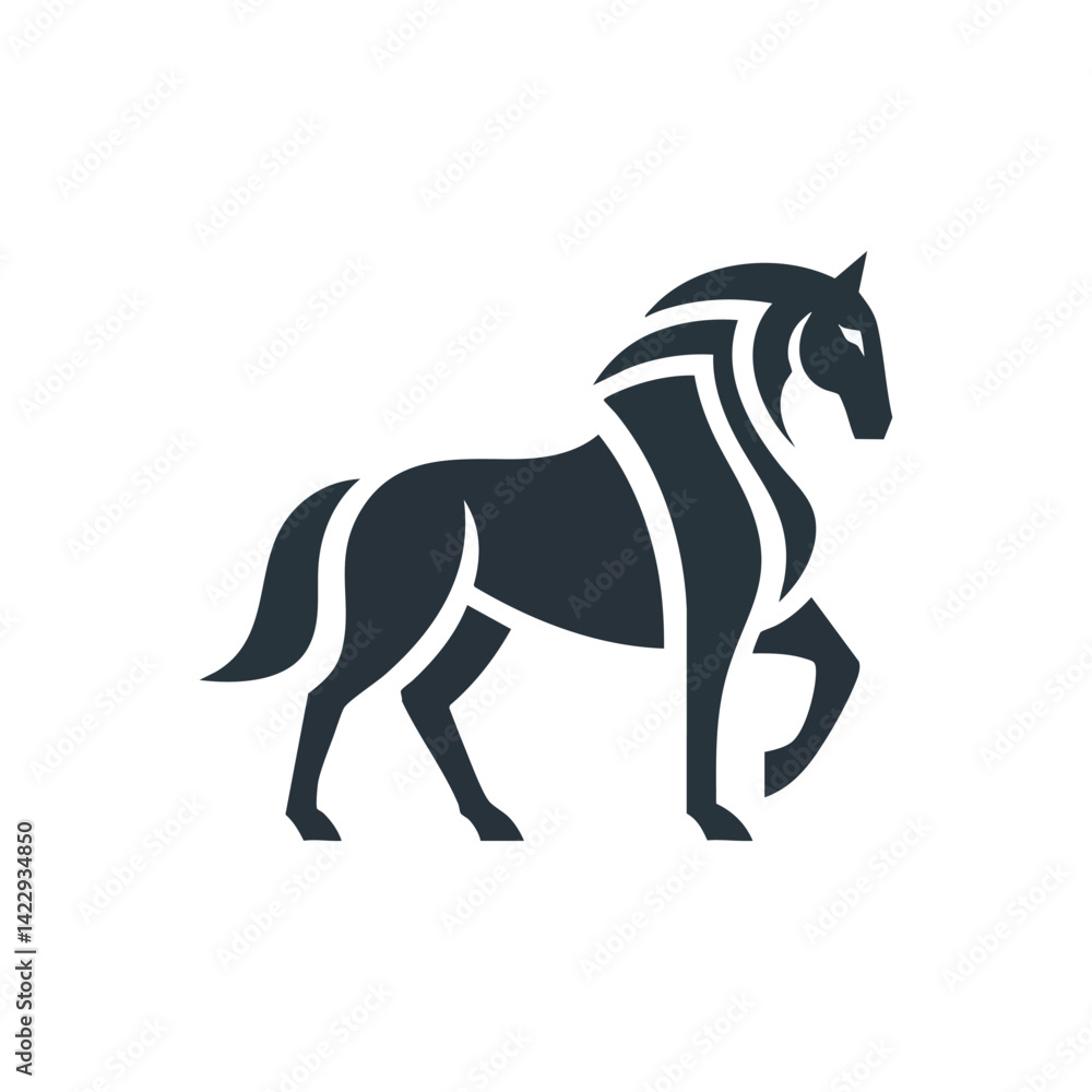 Obraz premium simple horse logo vector illustration