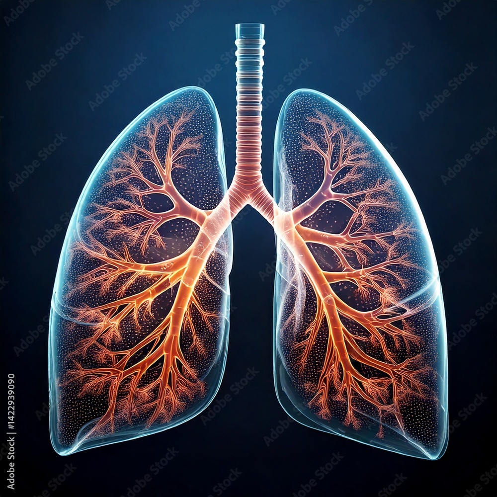 Interactive 3d visualization of human lungs medical science digital art dark background detailed view Interactive 3d visualization of human lungs medical science digital art dark background detailed view