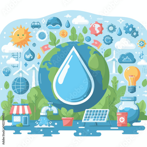 nature, environment, planet, earth, save, ecology, environmental, awareness, concept, conservation, drop, life, global, day, clean, background, liquid, green, water, natural, world, energy, health, pl
