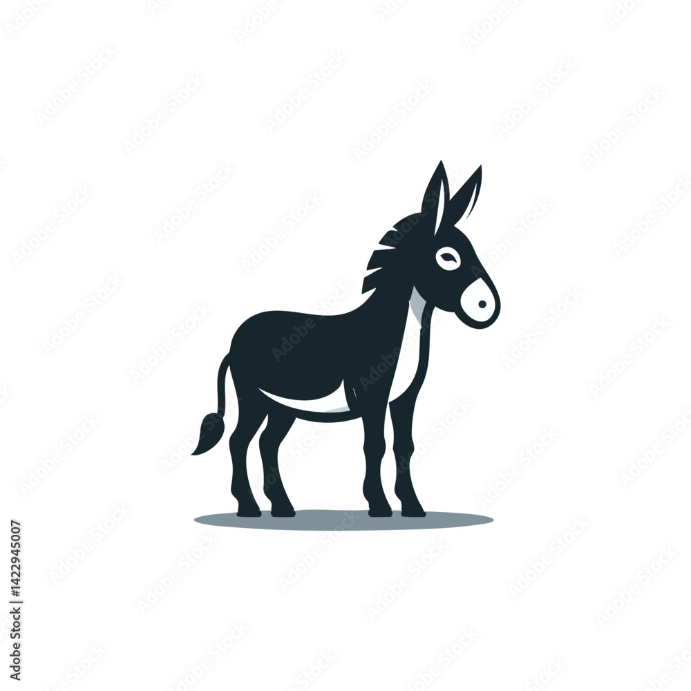 Fototapeta premium simple donkey logo vector illustration