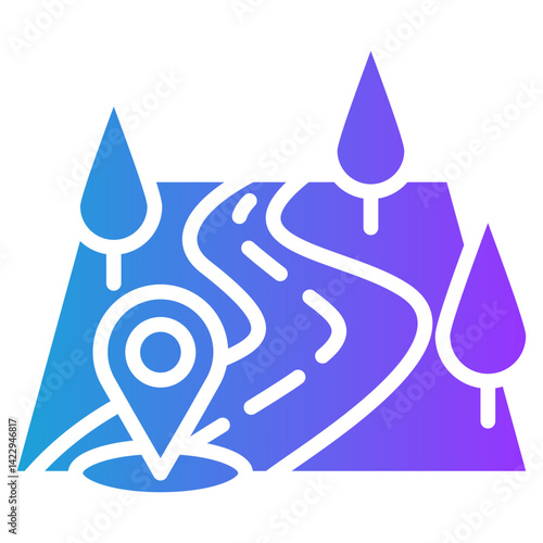 Path glyph gradient icon