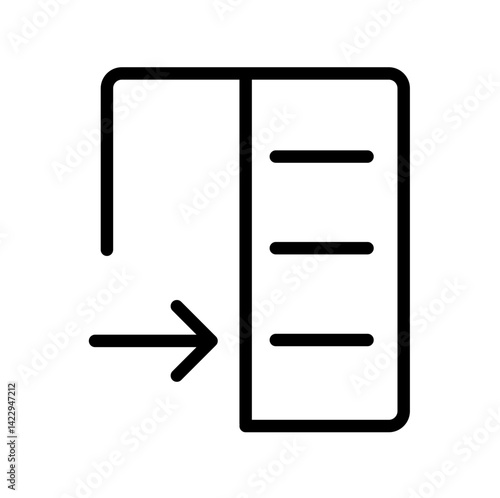slight move towards right vector icon