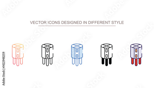 Capacitor icon design with white background stock illustration