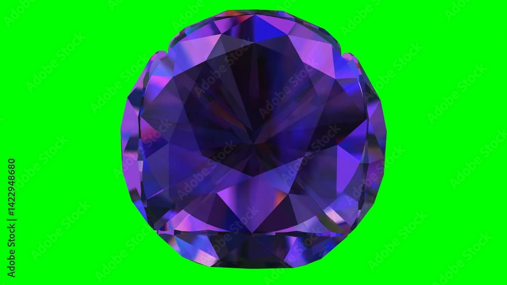 Violet Diamonds are arranged in a spherical shape on a green screen background Violet Diamonds are arranged in a spherical shape on a green screen background