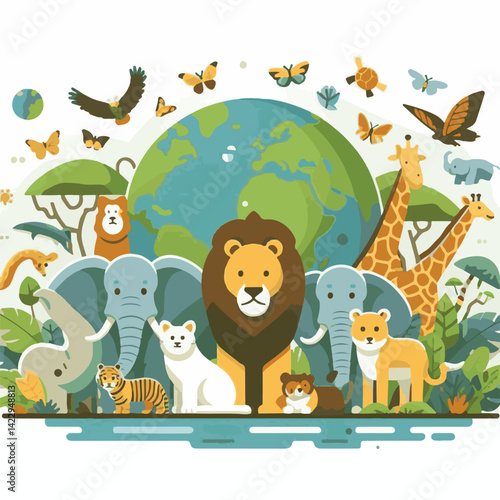 nature, earth, wildlife, elephant, animal, ecology, planet, wild, giraffe, environment, life, green, conservation, day, world, mammal, environmental, bird, animals, concept, forest, protection, protec