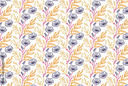 seamless line floral pattern designed with botanical accuracy for wrapping paper stylish fabric prints and apparel textiles

