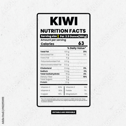 kiwi nutritional value, kiwi nutritional value per 100g, kiwi nutritional facts chart