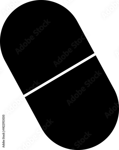 Pills Medical And Healthcare Icon in flat. Pill capsules, tablets Medical symbol, sign isolated on transparent background