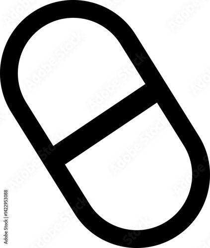 Pills Medical And Healthcare Icon in line. Pill capsules, tablets Medical symbol, sign isolated on transparent background