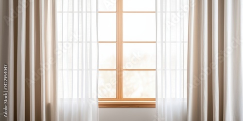 Wallpaper Mural Soft, sheer curtains frame a bright window, allowing natural light to fill the space, creating a serene and airy atmosphere. Torontodigital.ca