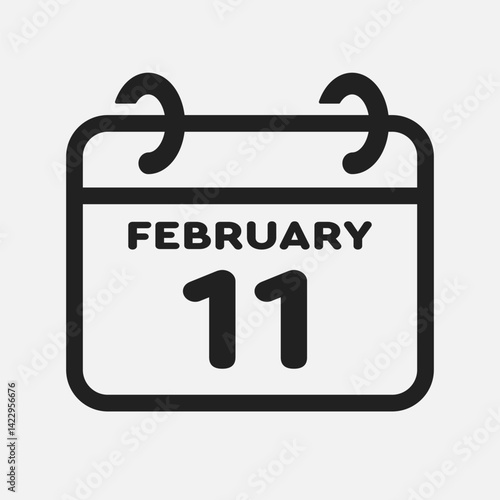 Icon page calendar day - 11 February