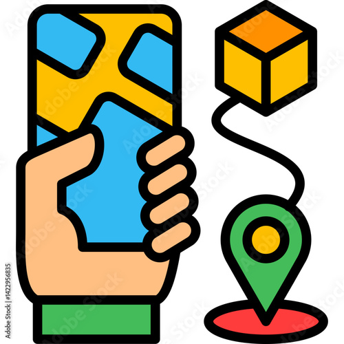 Route lineal color icon