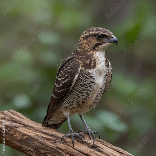 Antillean Nighthawk bird on piece of wood