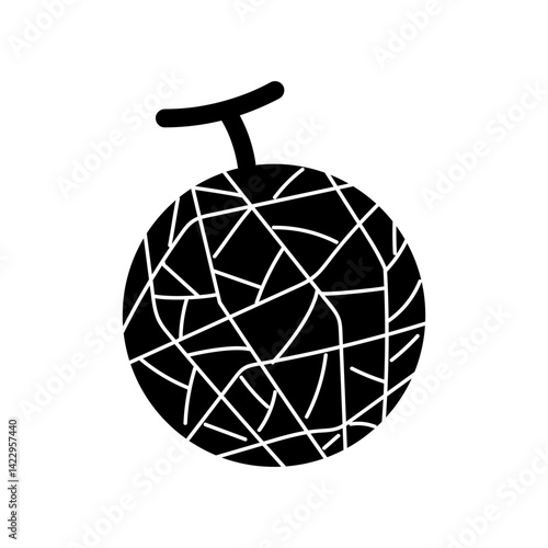 メロンのイラスト-モノクロ