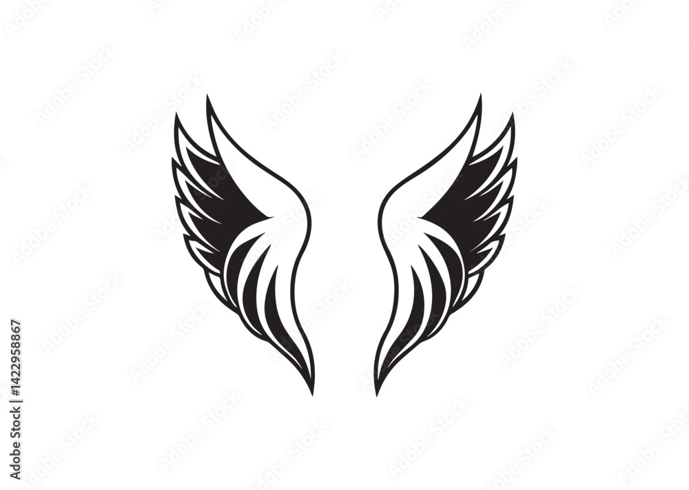 Angel Wing Silhouette Vector