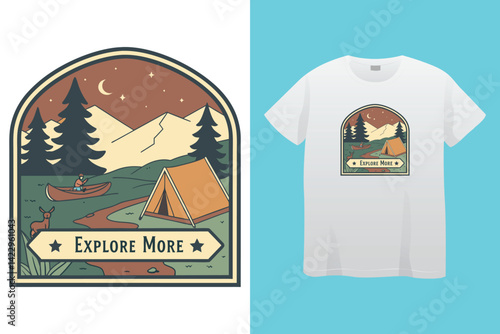Starry night camping t shirt Design. Vector t shirt Design.