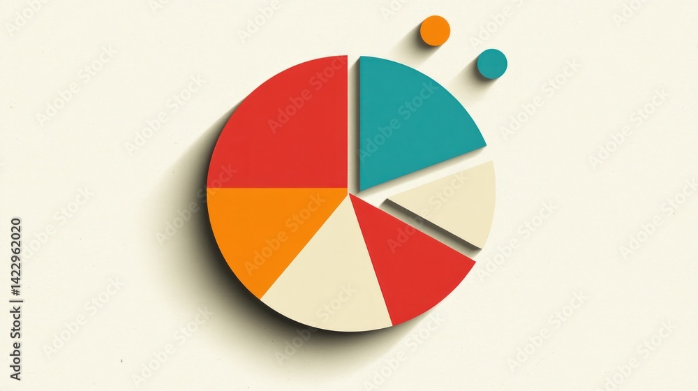 Fototapeta premium Colorful Pie Chart Graphic