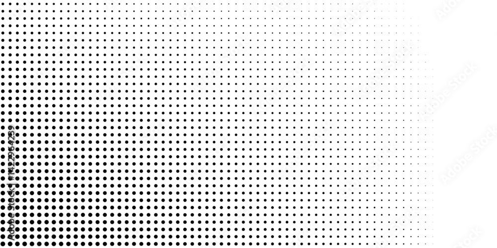 Modern dotted halftone gradient texture. Vanishing polka dot background. Repeating dots gradation pattern abstract simple