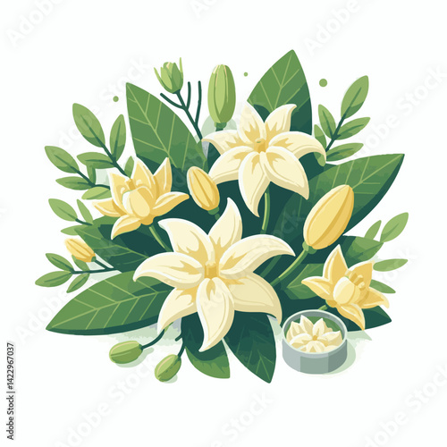 plant, blossom, nature, flora, bloom, aromatherapy, flower, natural, aroma, yellow, leaf, tropical, beauty, cananga, perfume, green, isolated, botanical, background, spa, essential, fragrance, organic