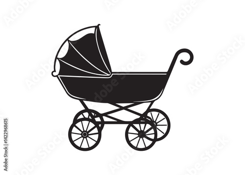 Baby Carriage silhouette vector