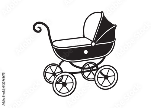 Baby Carriage silhouette vector