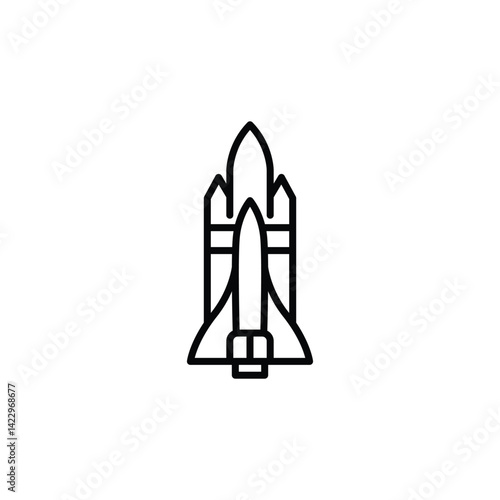 Spaceship icon. Simple spaceship icon for social media, app, and web design. Vector illustration. 