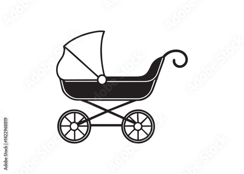 Baby Carriage silhouette vector