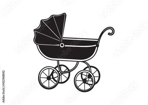Baby Carriage silhouette vector
