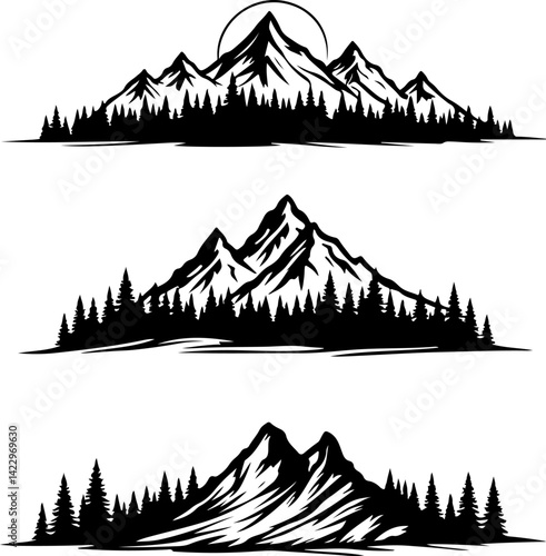 Majestic Mountains cape Vector  design