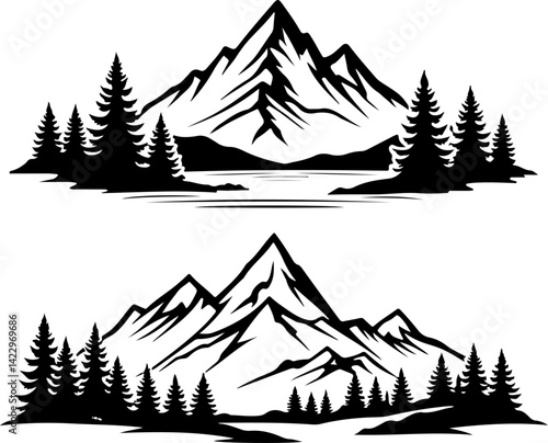 Majestic Mountains cape Vector  design