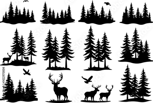 Adventure Outdoor Silhouette Vector Bundle | Hiking, Biking, Off-road & Vanlife vector  
