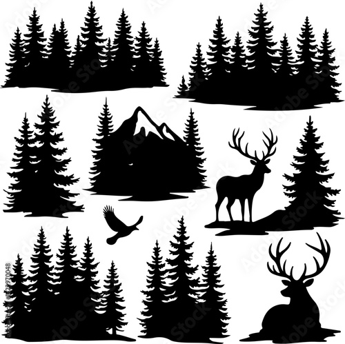 Adventure Outdoor Silhouette Vector Bundle | Hiking, Biking, Off-road & Vanlife vector  