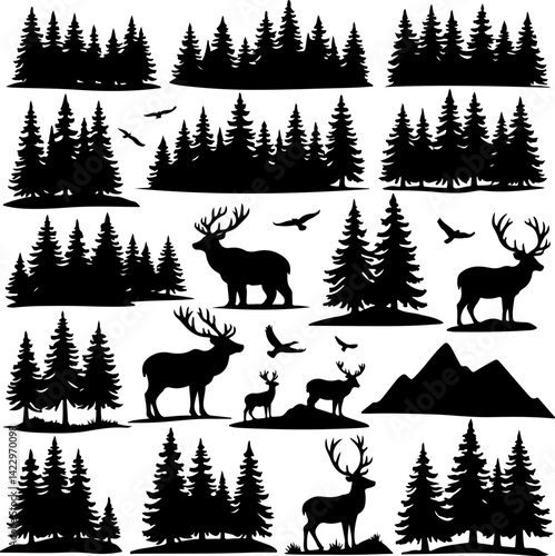 Adventure Outdoor Silhouette Vector Bundle | Hiking, Biking, Off-road & Vanlife vector  
