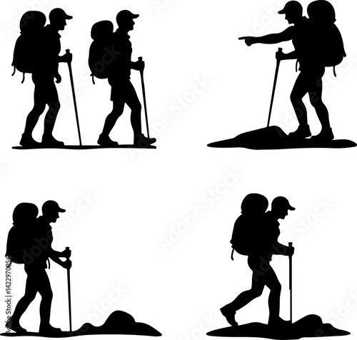 Adventure Outdoor Silhouette Vector Bundle | Hiking, Biking, Off-road & Vanlife SVG Pack
