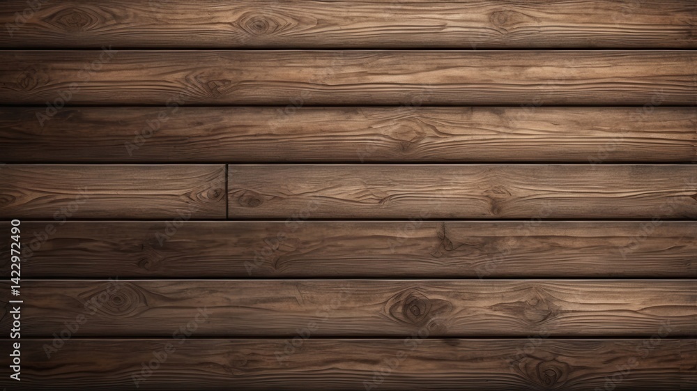 Naklejka premium Dark Brown Wooden Planks Background Texture - Rustic Wood Wall