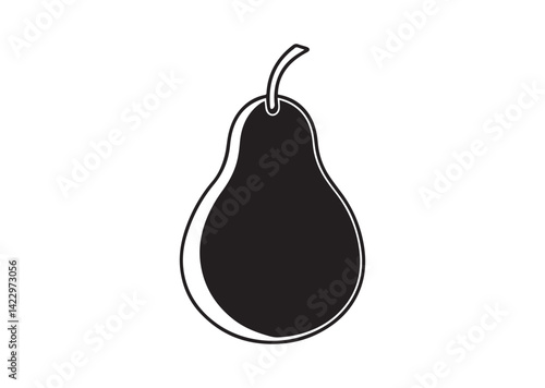 Pear fruit silhouette vector