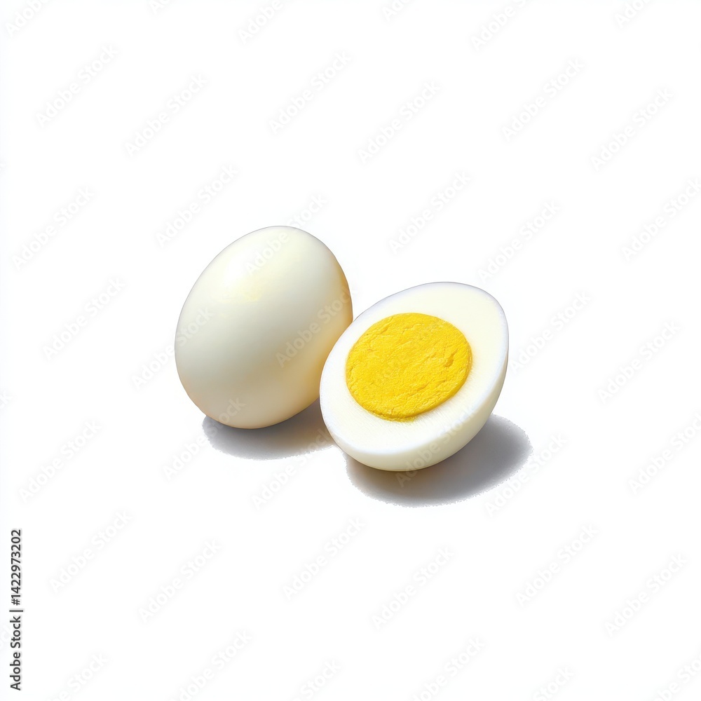 Two boiled eggs isolated on white background Two boiled eggs isolated on white background