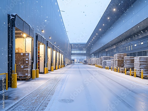 Snowy Warehouse Interior