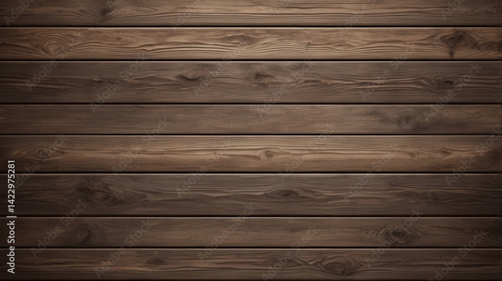 Fototapeta premium Dark Brown Wood Texture Background - Seamless Horizontal Wooden Planks