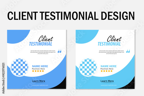 	
Customer feedback testimonial social media post web banner template Client testimonial vector design template