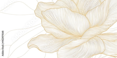 Delicate floral art illustration with wavy background, for wallpaper or web design