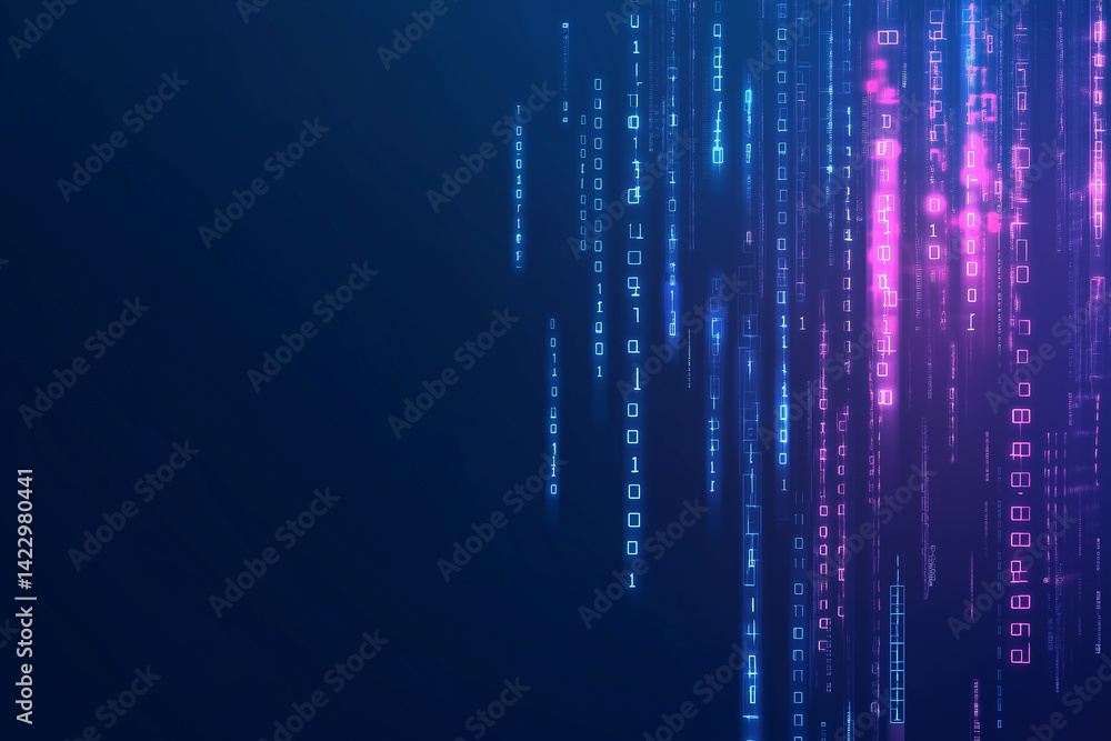 Digital Binary Code Matrix Background