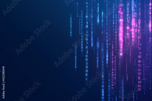 Obraz na płótnie Digital Binary Code Matrix Background w salonie