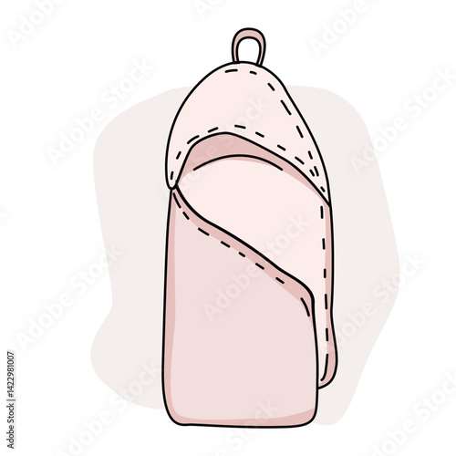 Soft Baby Swaddling Illustration with Head Cover, Practical Baby Swaddling Vector Image with Hooded Hat Design, Safe and Warm Sleeping Gear for Newborn Baby